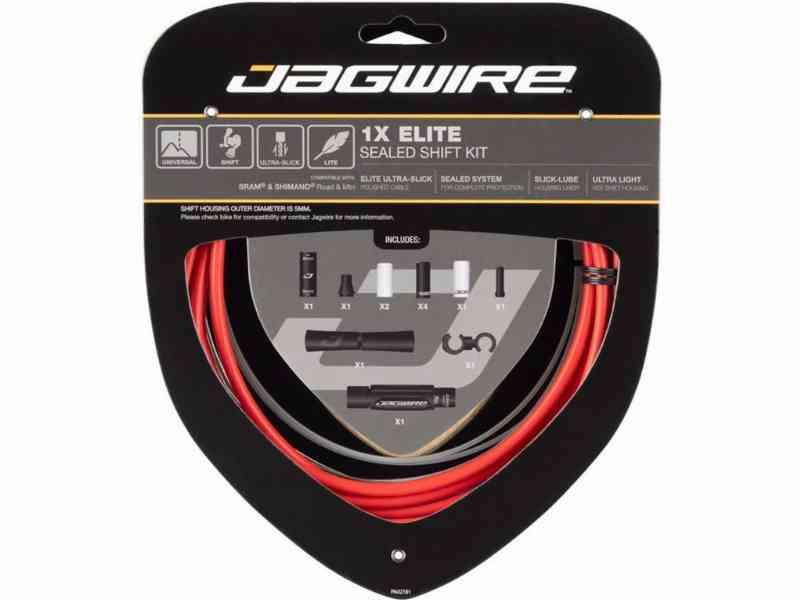 Jagwire Elite Forseglet Gearkabelsæt - Rød