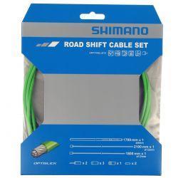Shimano Optislik Gearkabelsæt, Grøn - Cykeldel