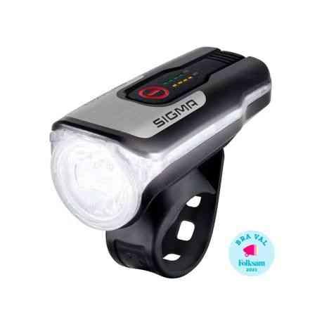SIGMA Aura 80 USB cykelforlygte i sort/sølv