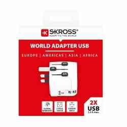Skross Pro Light USB 2xa Oplader til Rejseadaptere