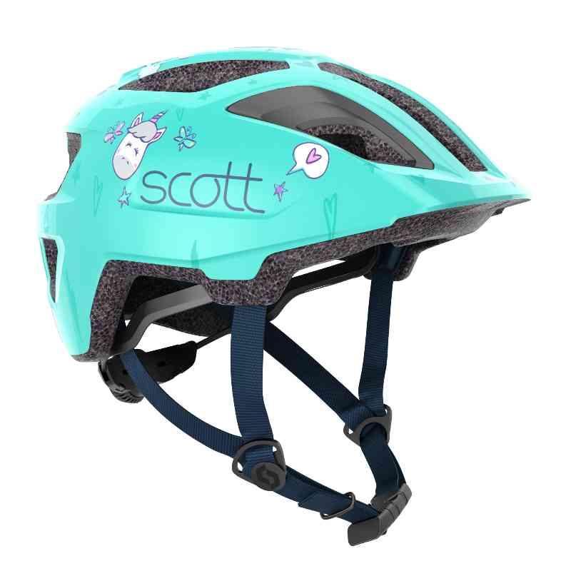 SCOTT Spunto Kid m. LED lys Hjelm - Turkis