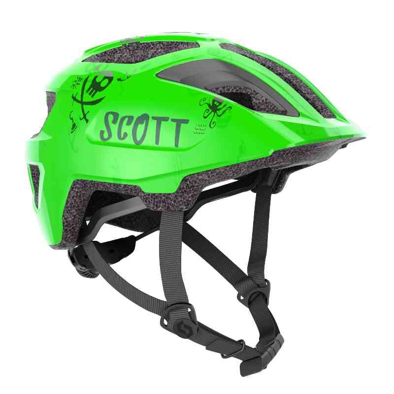 SCOTT Spunto Børnecykelhjelm med LED - Grøn