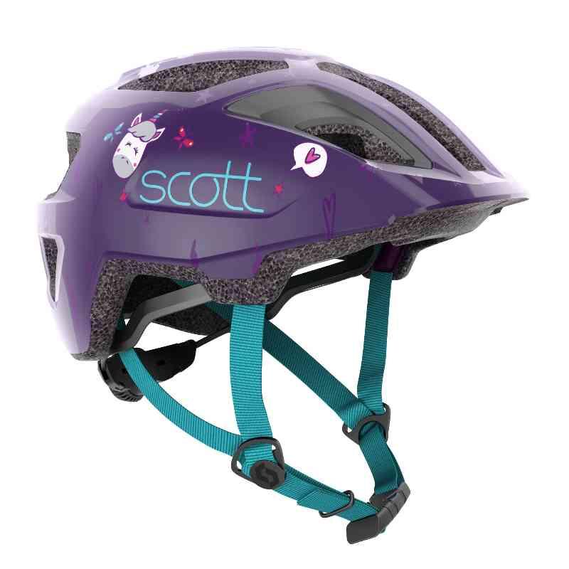 SCOTT Spunto Børnehjelm med LED - Lilla