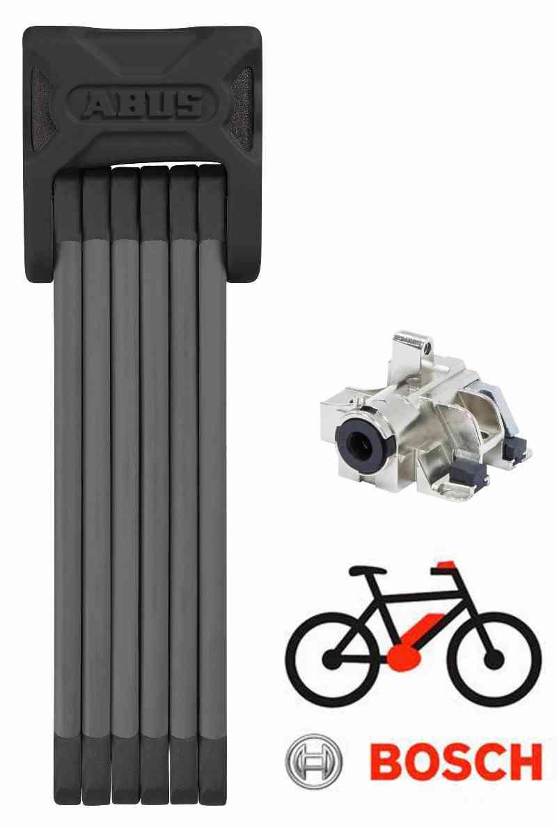 Abus Bordo 6015+Bosch DT EL-Cykel Batterilås til skrårør