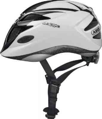 Abus Hubble Cykelhjelm med LED Lys, Sort/Hvid