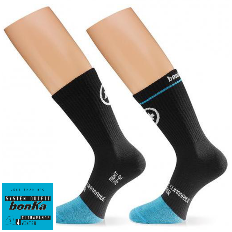 Assos BonkaSocks EVO8, Sorte Strømper