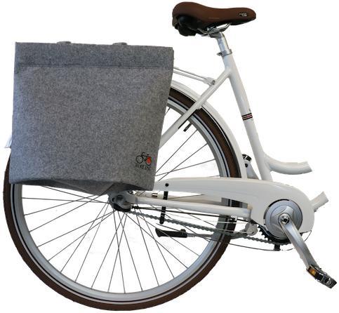 Cykeltaske i grå filt