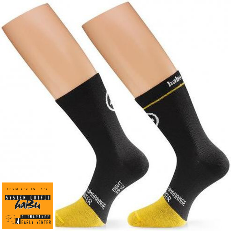 Assos HabuSock_evo8 Strømper, Sort/Gul