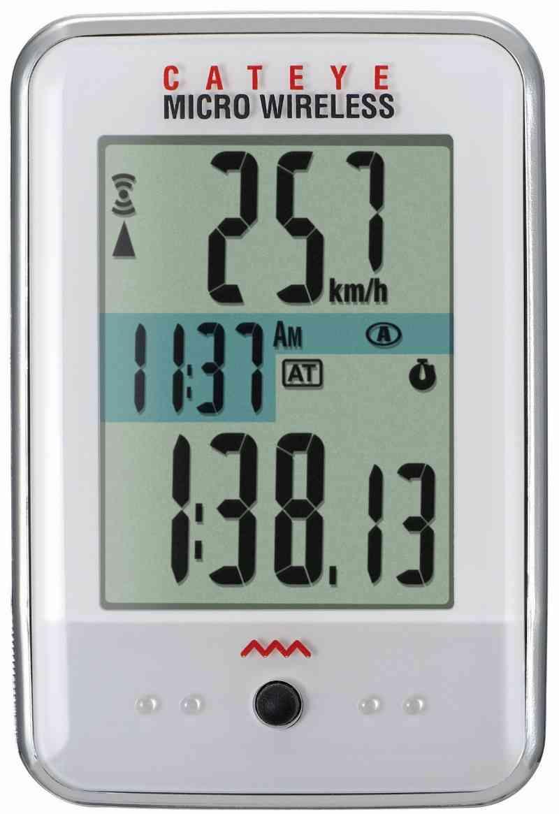 Cateye Micro Trådløs CC-200W Cykelcomputer - Hvid