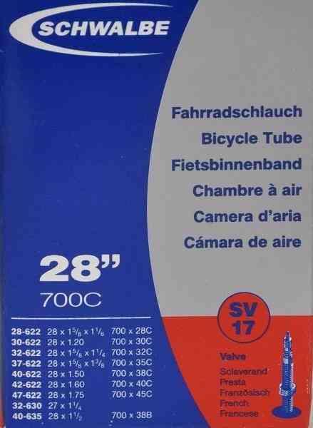 Schwalbe cykelslange 28 x 28c-45c SV17