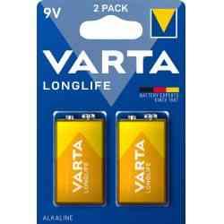 Varta Longlife 9V Batteri - 2 Pakker