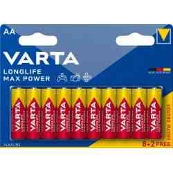 Varta Longlife Max Power AA 10-pak Batterier (8+2)