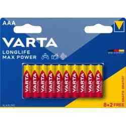 Varta Longlife Max Power AAA 10-pak (8+2) - Batterier