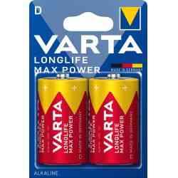 Varta Longlife Max Power D Batterier - 2 Stk.