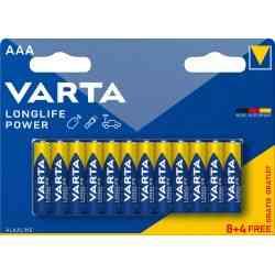 Varta Longlife Power AAA Batteri 12 Stk (8+4)