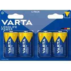 Varta Longlife Power D Batterier 4-pak