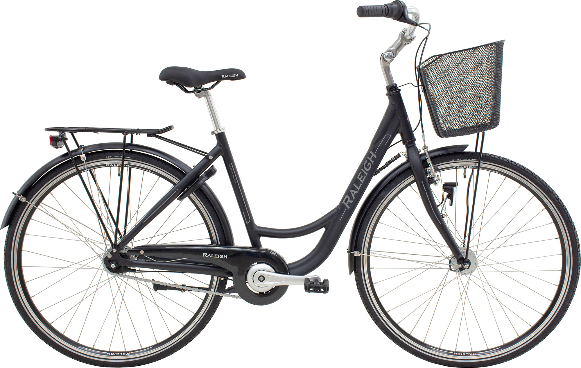 Raleigh Shoppingcykel Dame 7g 2026 Mat Sort - Fantastisk Tilbud!