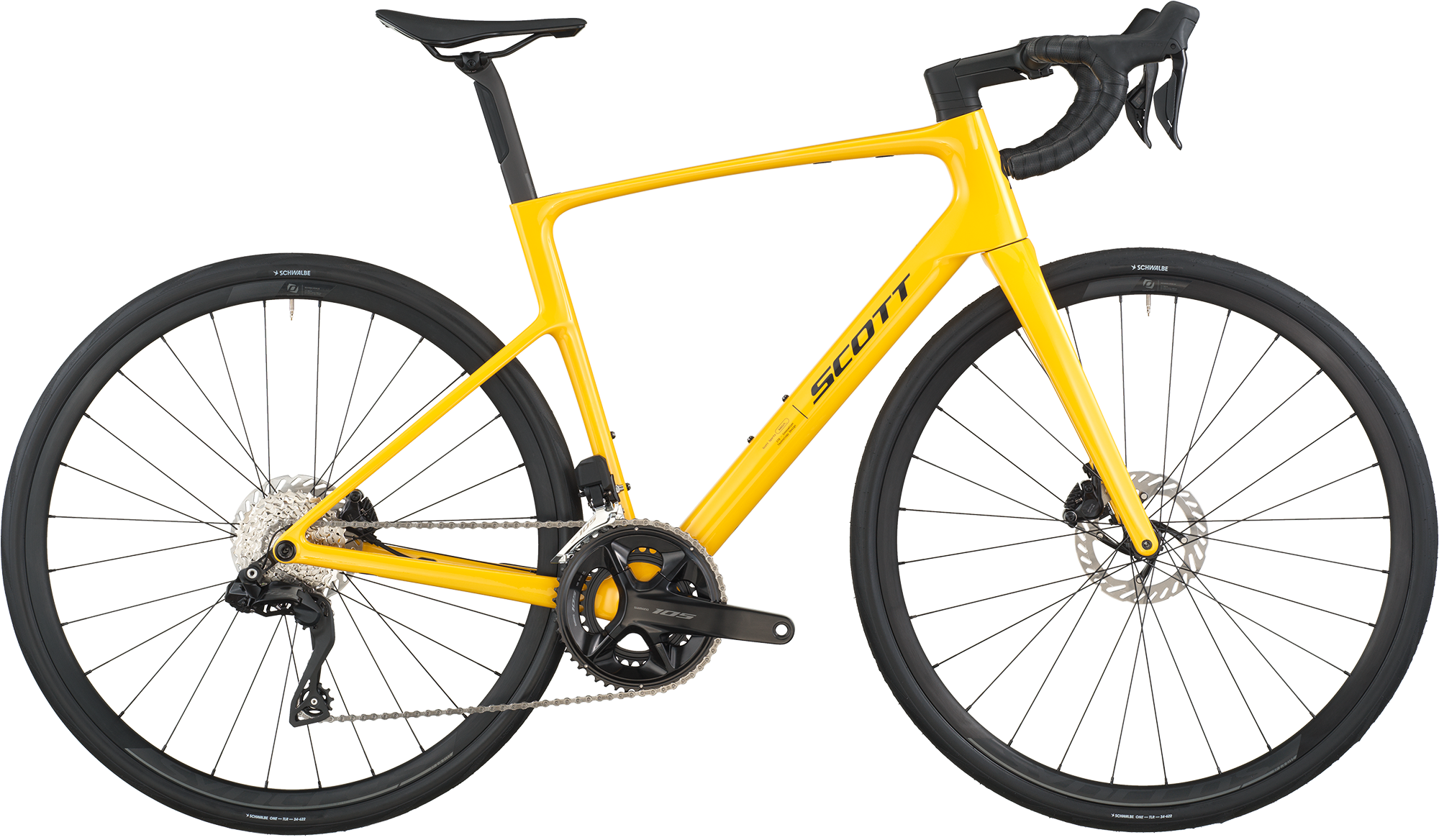 Scott Addict 40 2026 Vivid Yellow - Hurtig racercykel på tilbud!