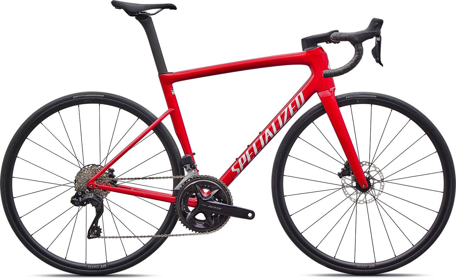Tarmac Sl8 Comp 2026   Gloss Red Tint Over Silver Dust fra Specialized