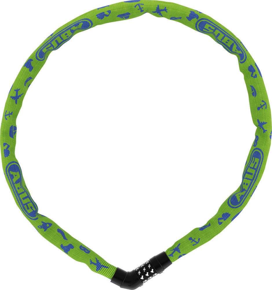 Abus Steel O Chain 4804c 75 Lime Symbols Cykellås