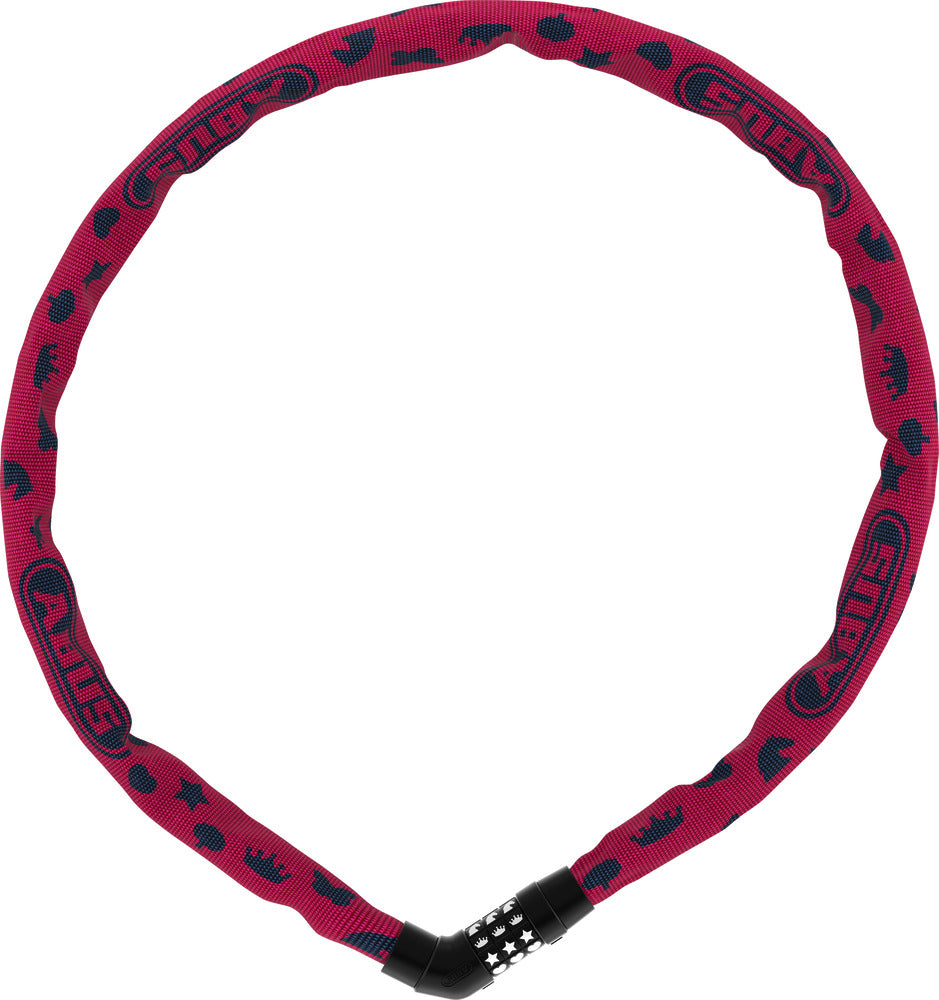 Abus Steel O Chain 4804c 75 Pink Symbols - Sikker Cykellås