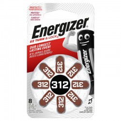 Energizer Høreapparat Batteri 312 - 8 Pakke Tilbud
