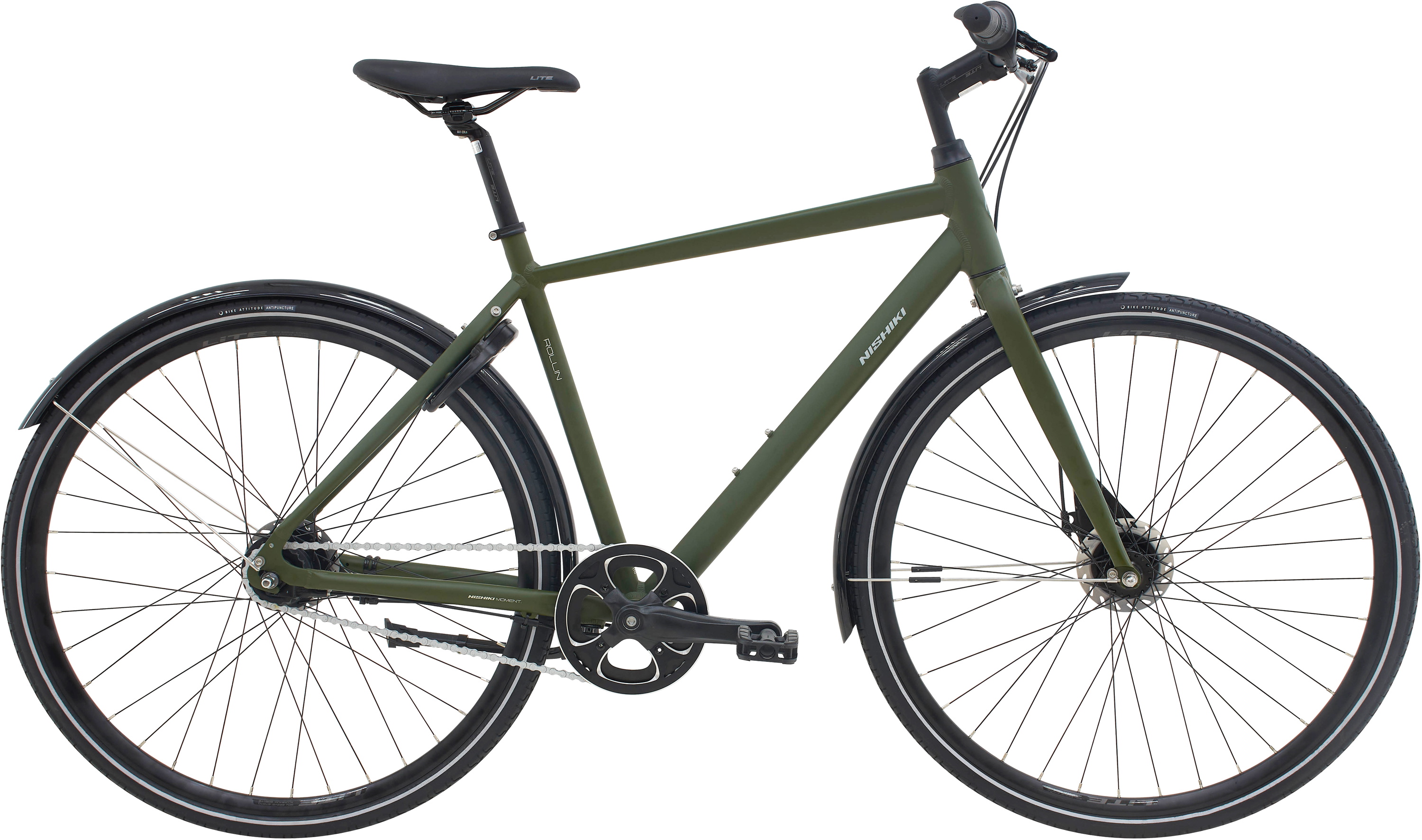 Nishiki Rollin Herre 7g 2026 - Mat Mørk Grøn Citybike