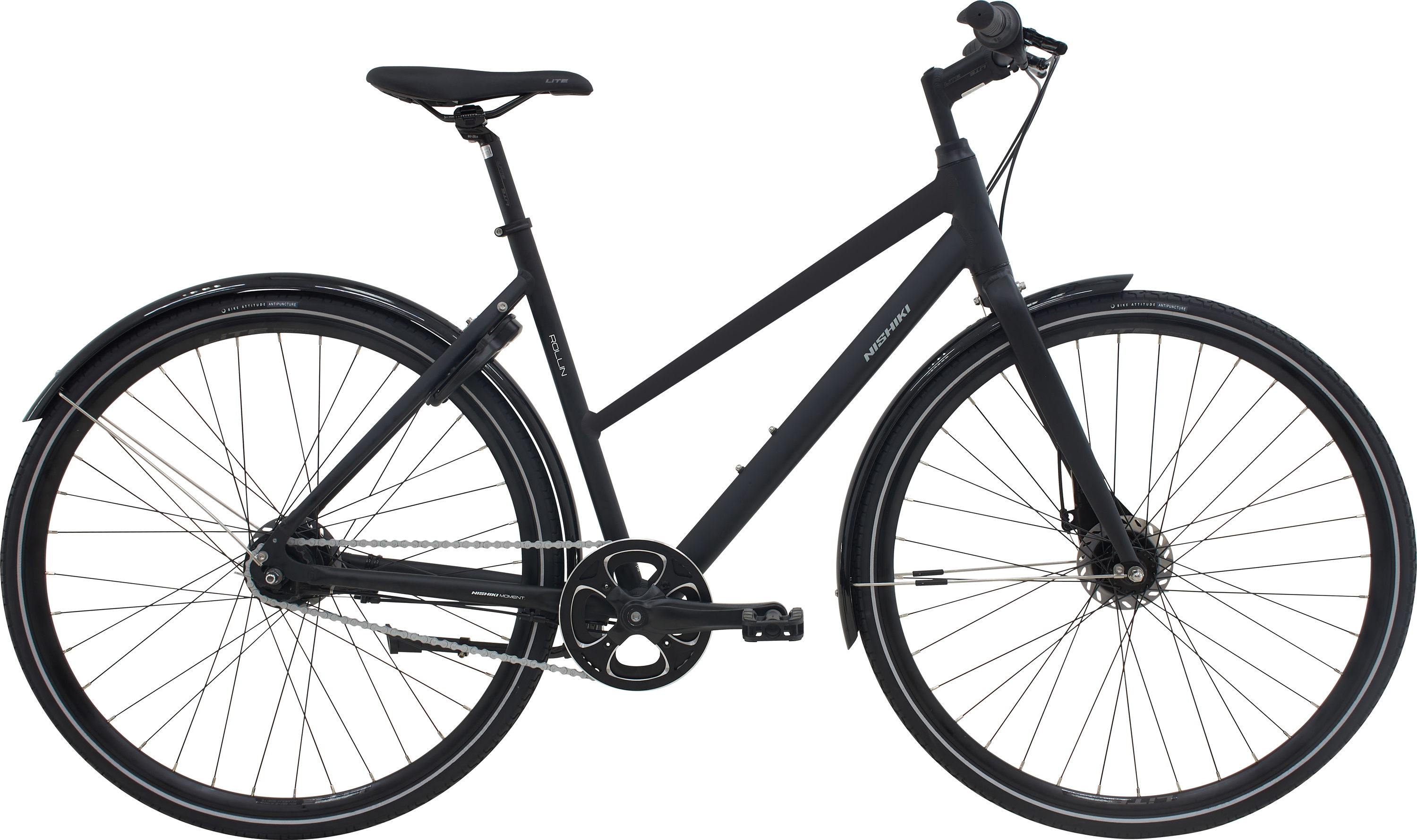 Nishiki Rollin Dame 7g 2026 - Mat Sort Citybike på tilbud!