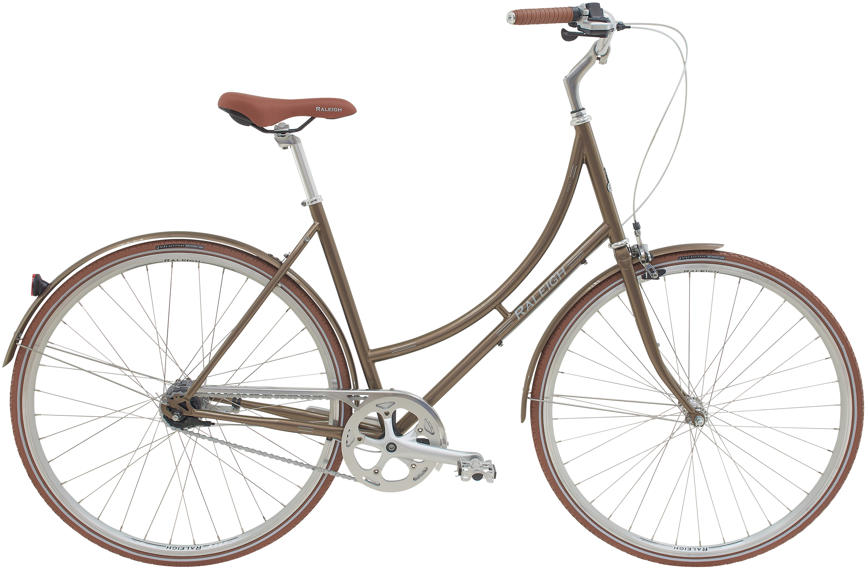 Raleigh Kent Damecykel 7g 2026 i Blank Kobber - Stilfuld!