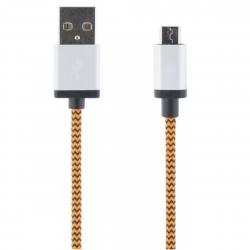 Streetz USB Kabel - Stofbelagt Type A til Micro B, 1m, Orange