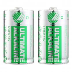 Deltaco Ultimate Alkaline Batterier LR20 D Størrelse - 2 Pakke