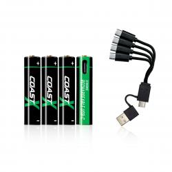 1,5v Aaa Usb C Genopladelige Batterier (inkl. Ladekabel)   4 Stk.   Batteri fra Coast