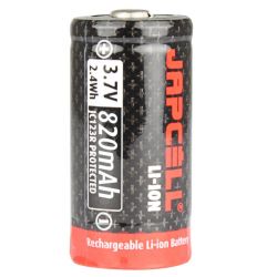 Japcell Jc123r CR123 Genopladeligt 3.7V Batteri 820mAh