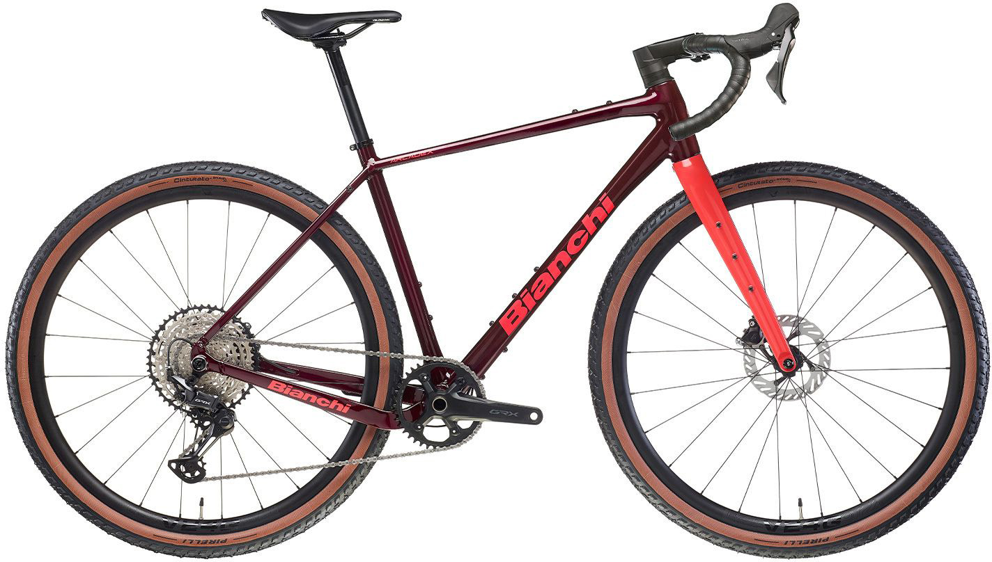 Bianchi Arcadex AL GRX 610 1x12 Gravelcykel - Rød/Burgunder