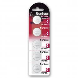 Lithium Button Cr2450 3v   5 Stk. fra Uniross