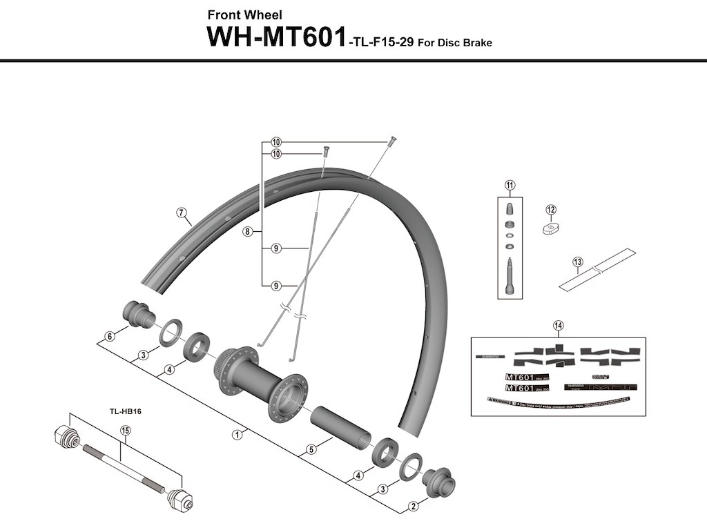 Eger 290mm Lang Til Forhjul Model Wh Mt601 Tl F15 29 fra Shimano