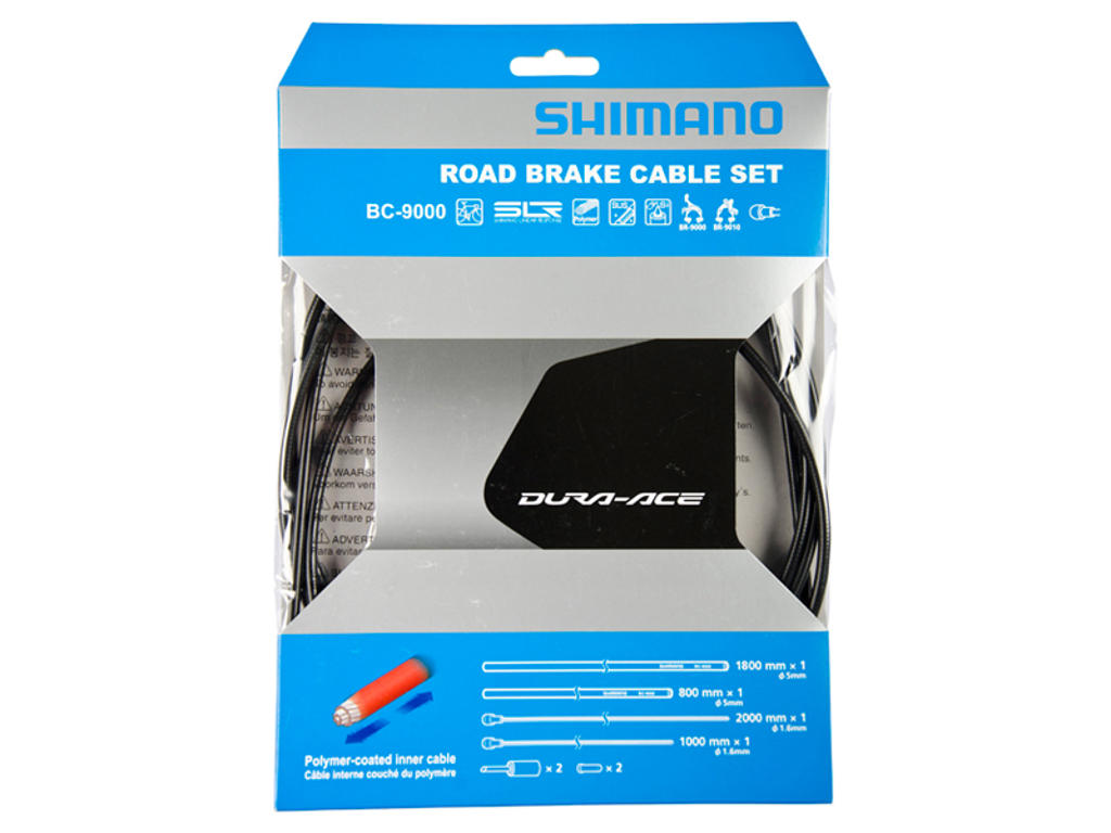 Dura Ace Bremsekabelsæt   Road Polymer   For Og Bagbremsekabel Komplet   Sort fra Shimano
