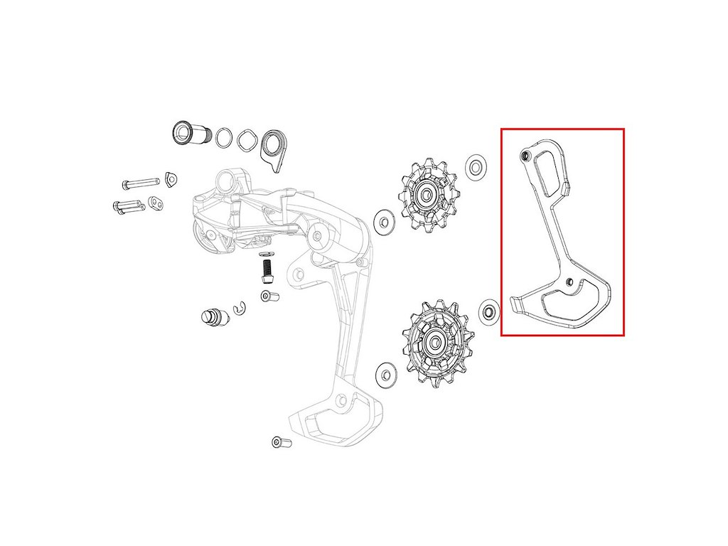 Rival Xplr Axs E1 Inderplade I Aluminium Til Bagskifter fra Sram
