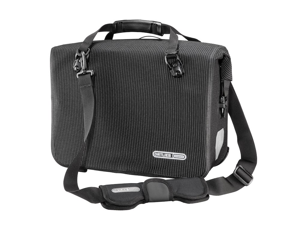 Office Bag   High Visibility   Ql3.1   Reflekterende Sort   21 Liter fra Ortlieb