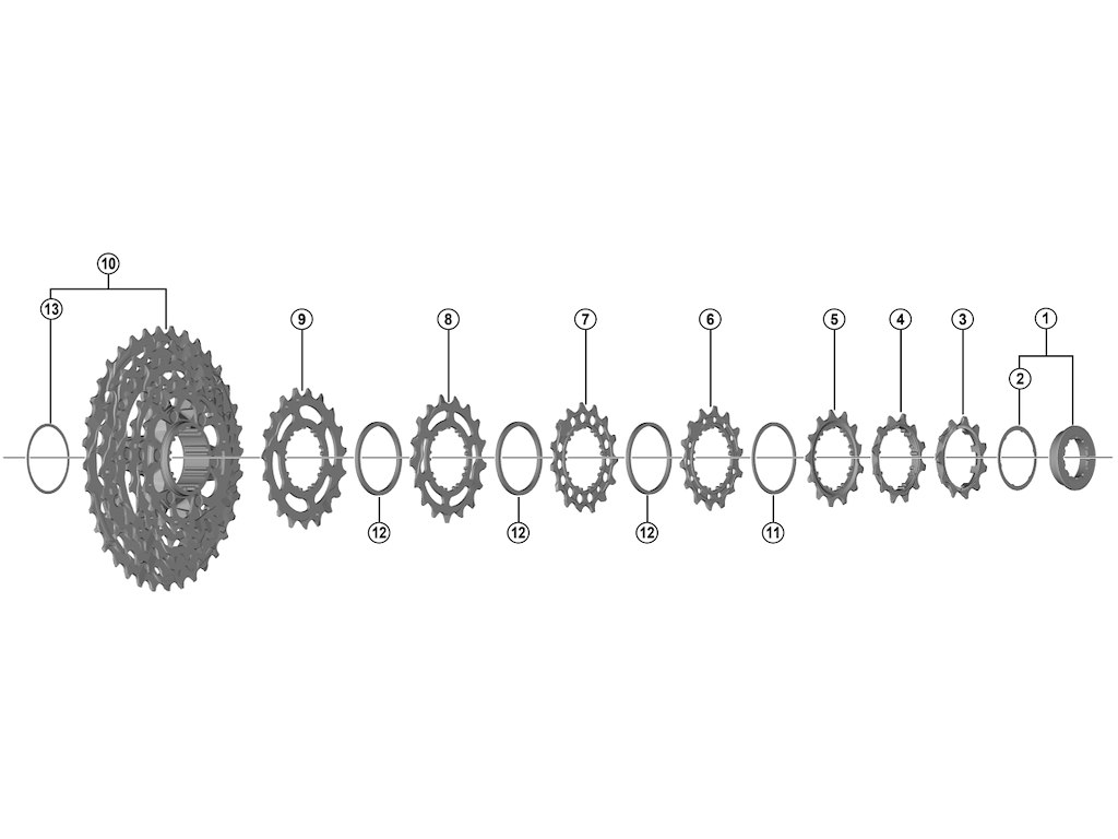 Linkglide Lock Ring Og Skive Til Kassette Model Cs Hg710 12 Gear fra Shimano