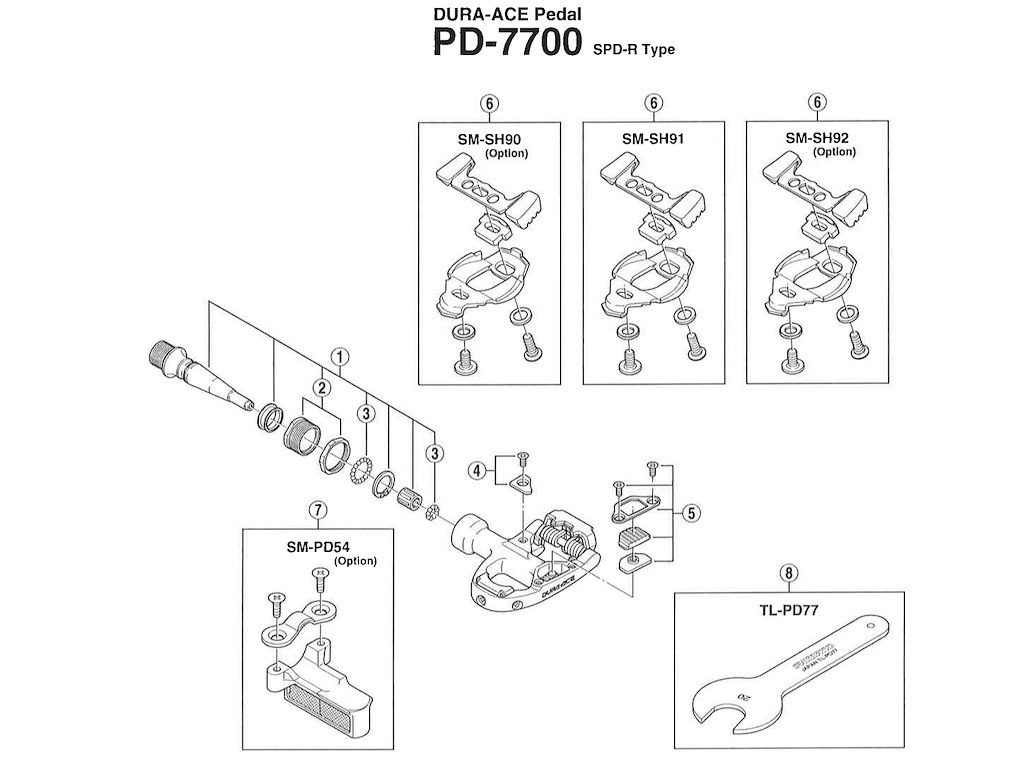 Friktionsgummi Enhed For Pedaler Pd 7700 fra Shimano