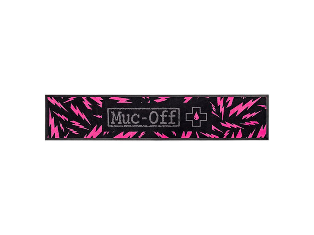 Muc Off Absorbent Bike Mat   Absorberende Værkstedsmåtte   Sort Pink fra Muc-off