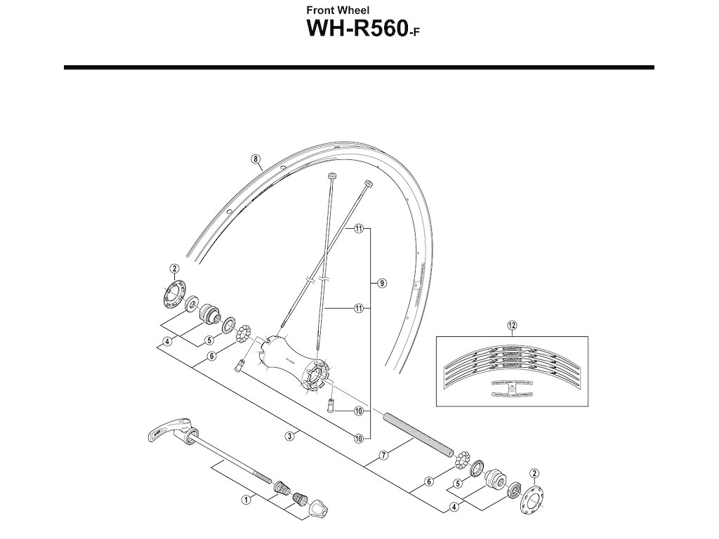 Shimano Konus Til Forhjul Wh R560 F fra Park Tool