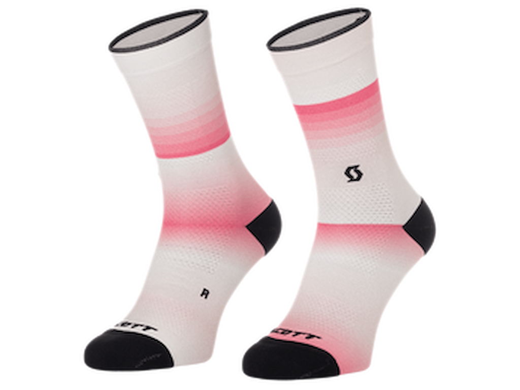 Crew Gradient Stripes   Cykelstrømper   Pink Hvid   Str. 42 44 (l) fra Scott