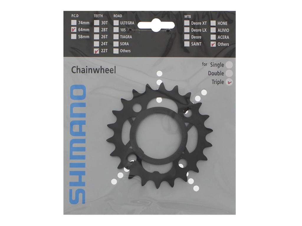 Acera   22 Tands Klinge Mtb   Bcd64   Sort   Fc M391 Og Fc M430 fra Shimano