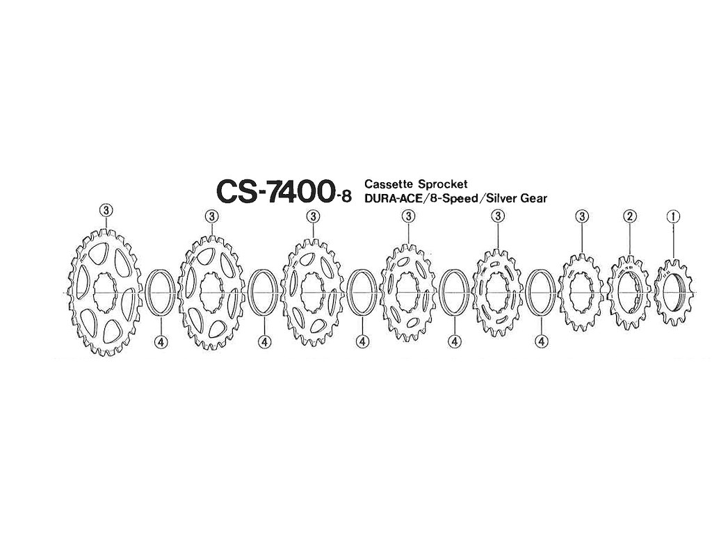 Shimano Dura Ace Klinge 16 Tands Til Ug Kassette Cs 7400 fra Pro