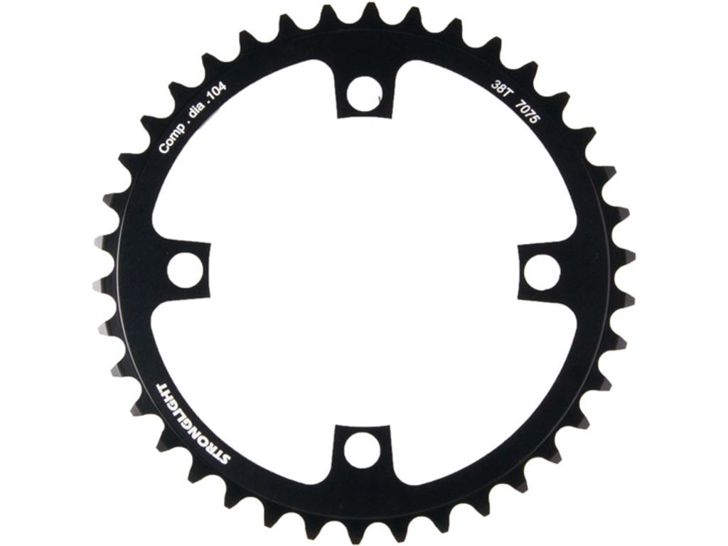 Klinge   38 Tands   ø104 Mm   4 Huller   Singlespeed   Alu   Sort fra Stronglight