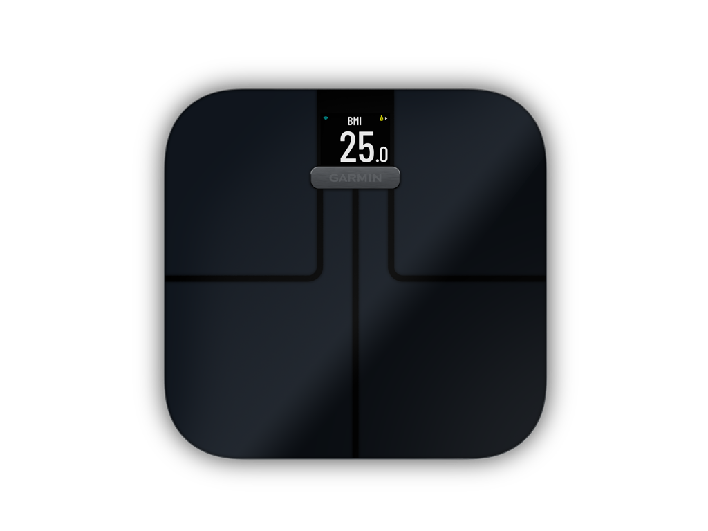 Index S2 Smart Scale   Vægt Der Bl.a Måler Kropsfedt, Vand Og Bmi   Sort fra Garmin