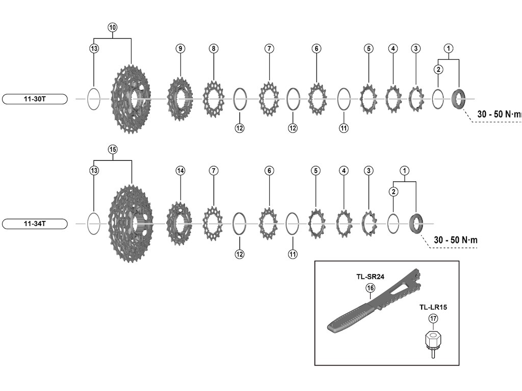 Dura Ace Klingesæt 21 24 27 30 Og 34 Tands Til 12 Gears Kassette Type 11 34 Model Cs R9200 fra Shimano