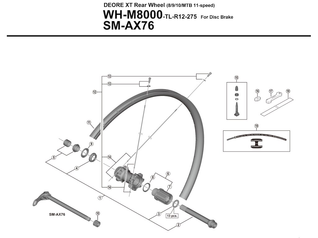 Eger Til 27,5" Hjul Model Wh M8000   281,5mm Lang fra Shimano